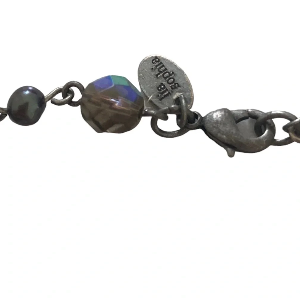 Is Sophia rare labradorite pearls and glass necklace pendant genuine gemstones - Picture 6 of 9